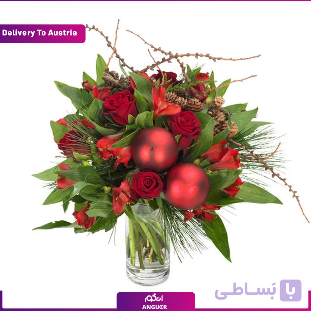 دسته گل جشن کریسمس قرمز (ارسال گل به اتریش)