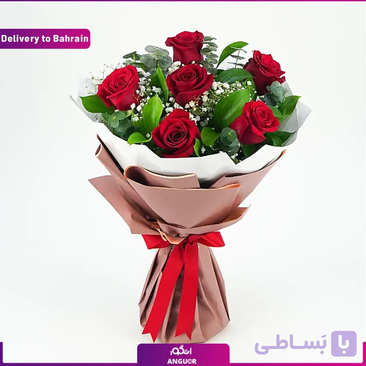 Bunch Of Beautiful 6 Red Roses (Delivery in Bahrain) — تصویر 1