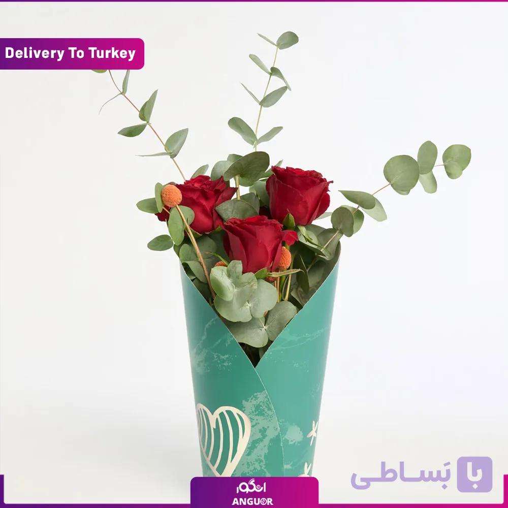 3 شاخه گل رز (ارسال گل به ترکیه) — تصویر 1