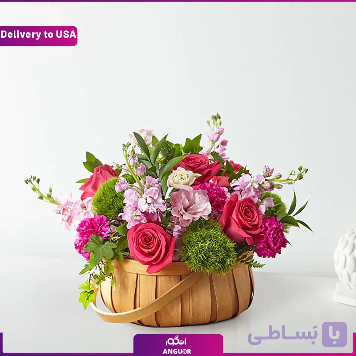 (Delivery to USA) Radiance in Bloom Basket — تصویر 1