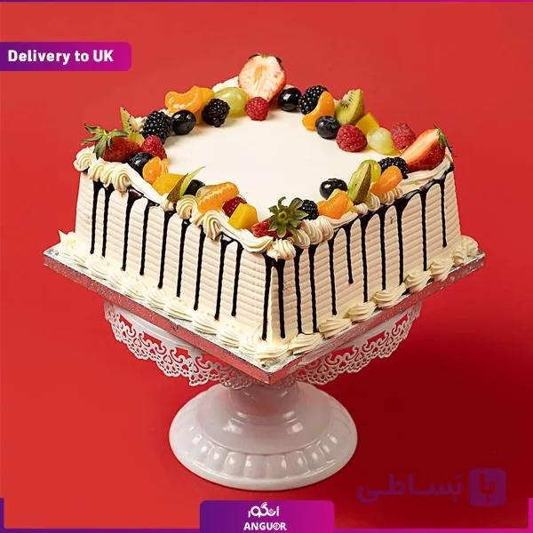 کیک مربع میوه‌ای مخلوط (تحویل انگلستان)