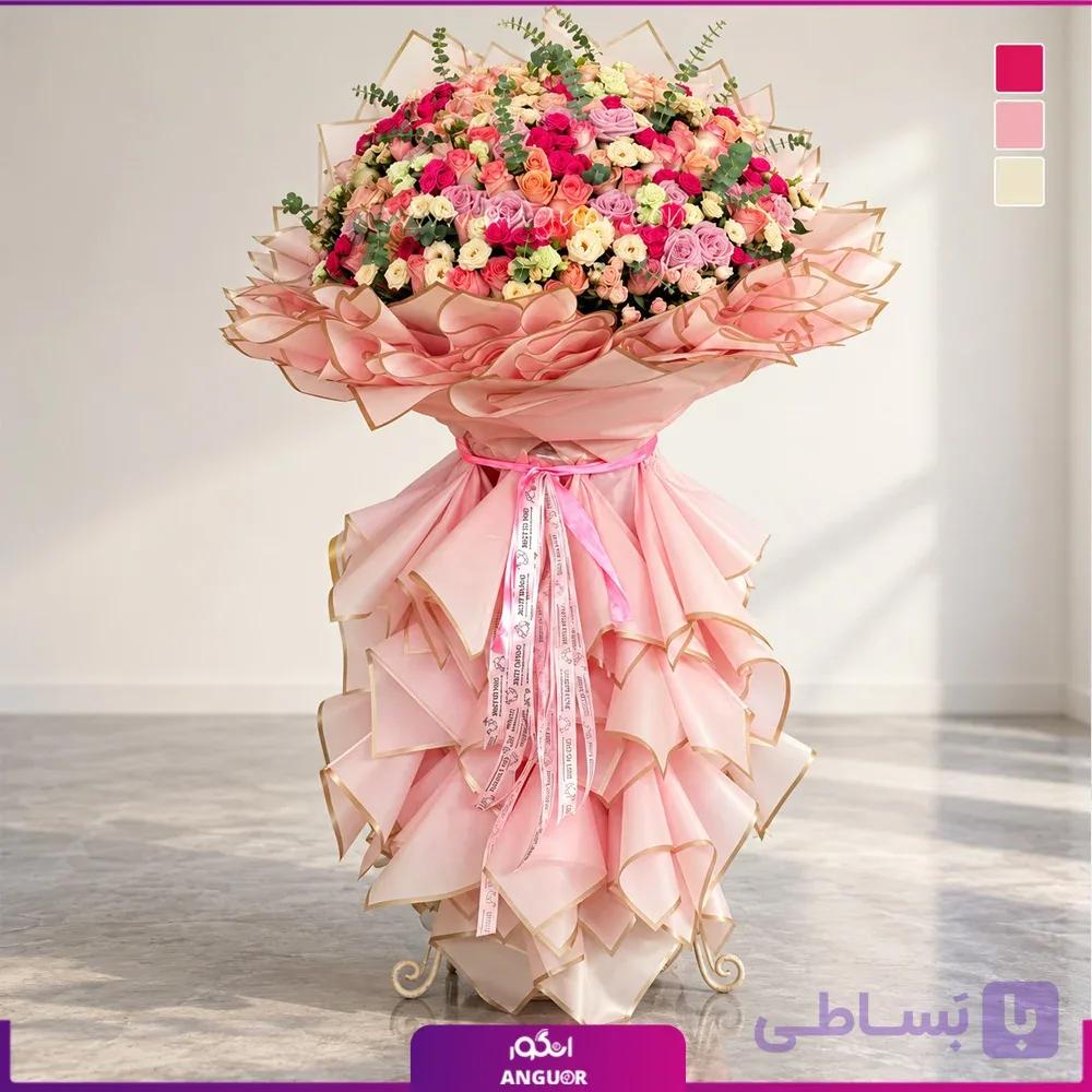 دسته گل قدی پایه‌دار چشم نواز — تصویر 1