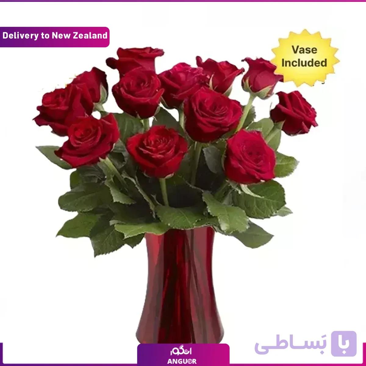 دسته گل رز شکوفه (تحویل در نيوزيلند)