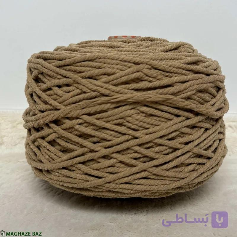 نخ مکرومه بافی رنگ کنفی 250گرمی — تصویر 1
