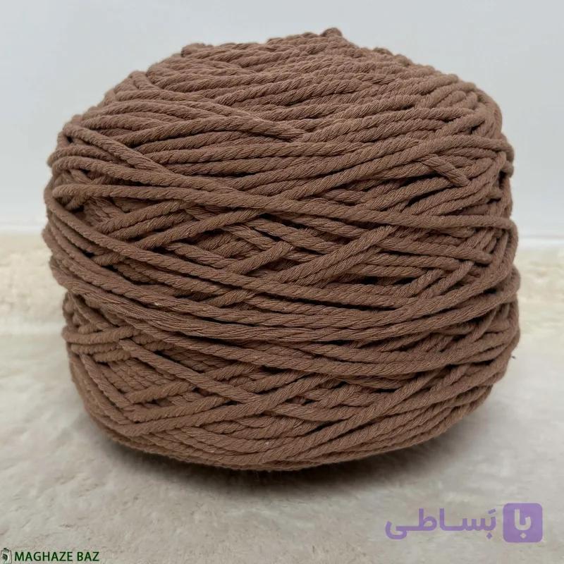 نخ مکرومه بافی رنگ قهوه ای روشن250 گرمی — تصویر 1