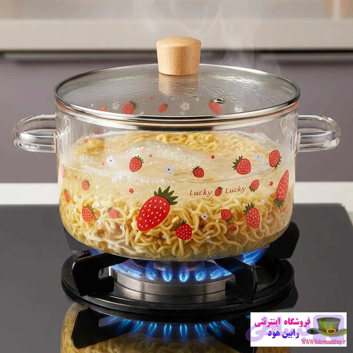 قابلمه پیرکس مدل شعله مستقیم کد 1.8L سایز 16