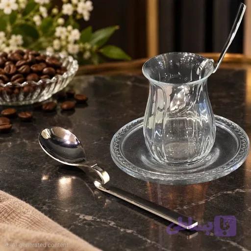 قاشق قهوه-چای خوری استیل خم دار hm فروش عددی — تصویر 1