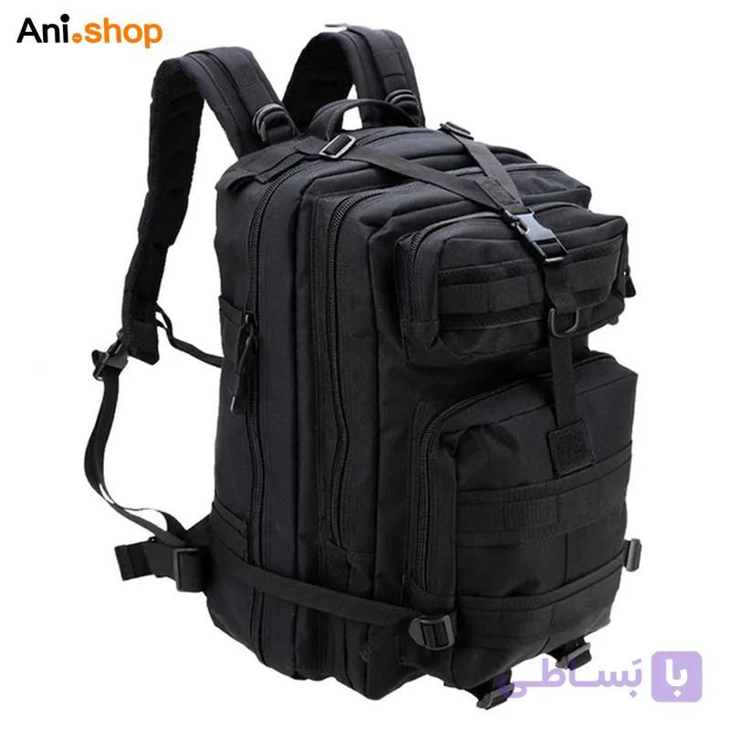 کوله پشتی تاکتیکال برزنتی 20 لیتری رنگ مشکی — تصویر 1