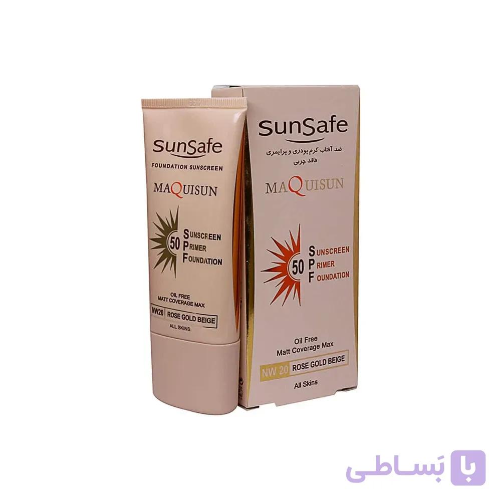 ضدآفتاب کرم پودری و پرایمری سان سیف مکیسان بژ رزگلد NW20 — تصویر 1
