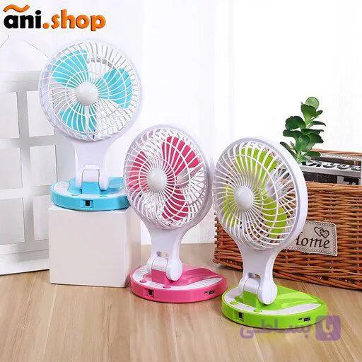 پنکه شارژی مدل HT-5580 رنگ آبی — تصویر 1