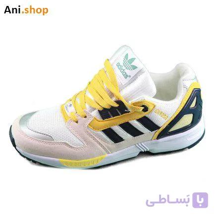 کفش کتانی آدیداس زدایکس سفید زرد مردانه کد29 — تصویر 1