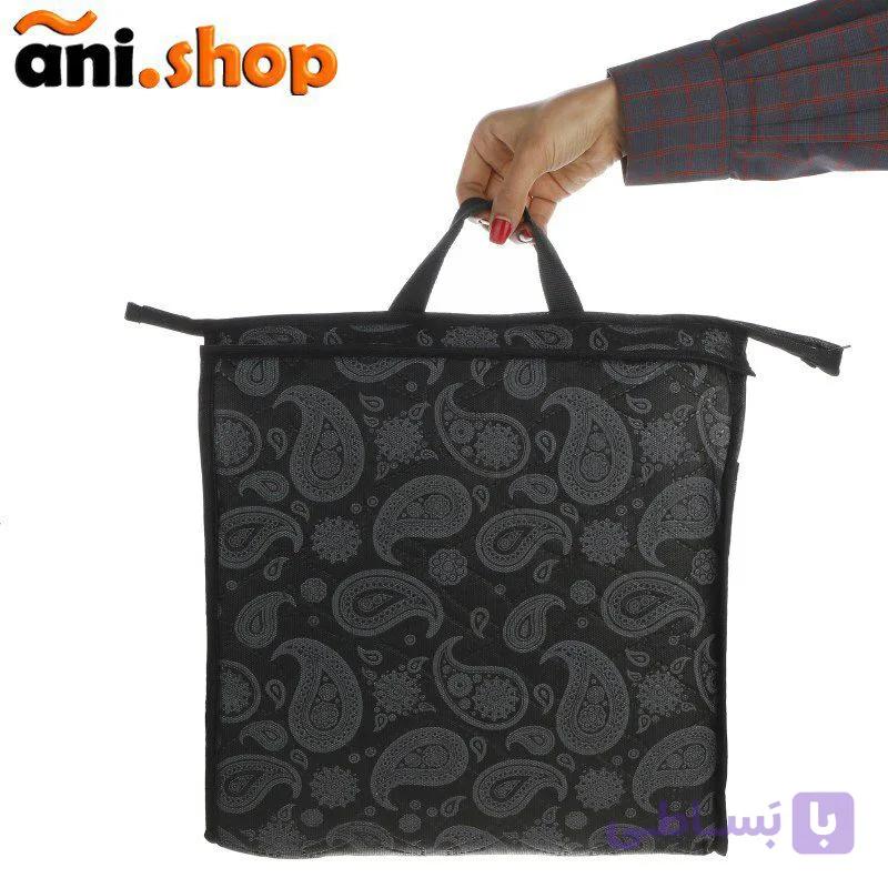 زیر انداز مسافرتی پارچه ای کیف دار 4نفره رنگ مشکی — تصویر 1
