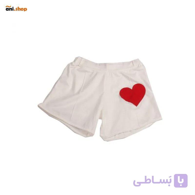 شورتک سفید قلبی دخترانه dz-53