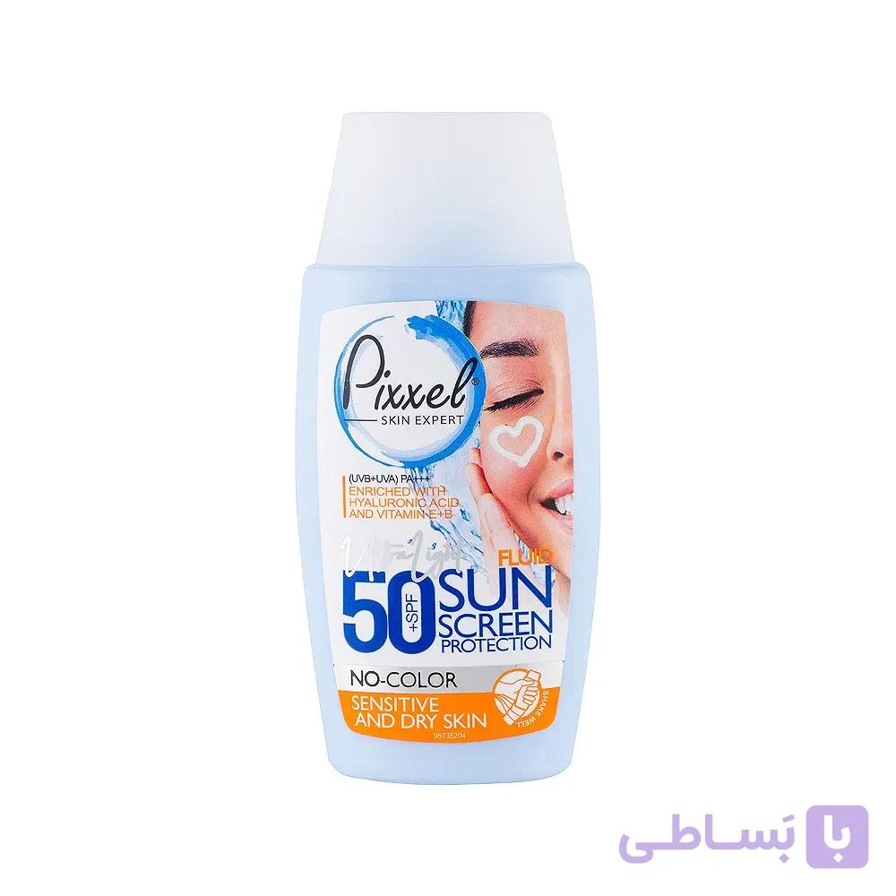 کرم ضد آفتاب رنگ بژ طبیعی مناسب پوست های خشک تا نرمال و حساس با SPF 50 پیکسل — تصویر 1