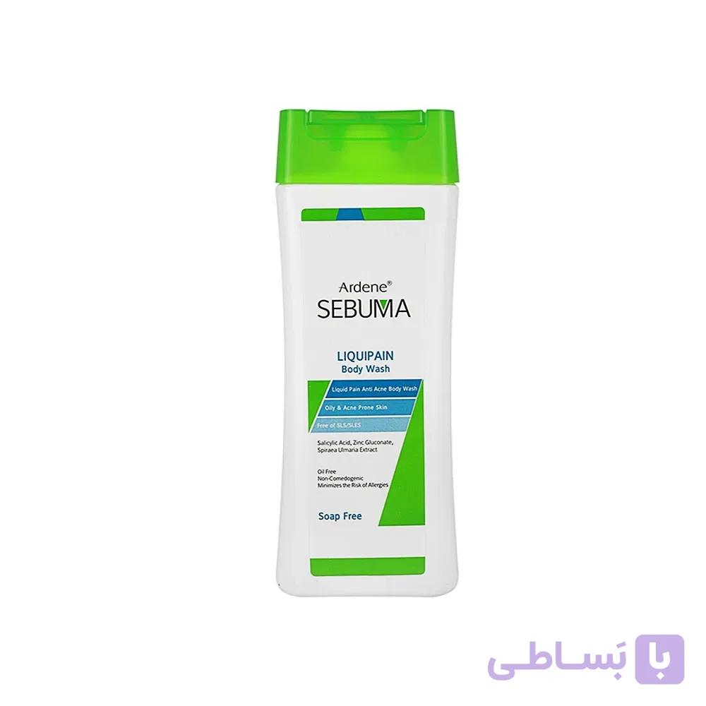 شوینده بدن غیر صابونی آردن سبوما مدل Liquipain مناسب پوست چرب و دارای آکنه 250 میلی لیتر — تصویر 1