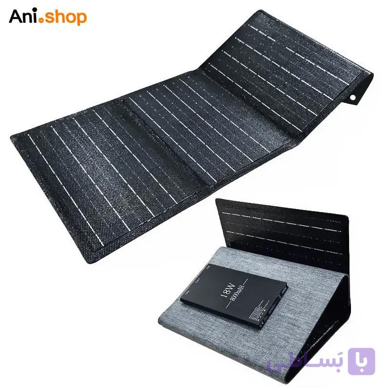 پنل خورشیدی تاشو دارای پاور بانک 800 میلی آمپر 18 وات مدل TF-405 مخصوص کوهنوردی — تصویر 1