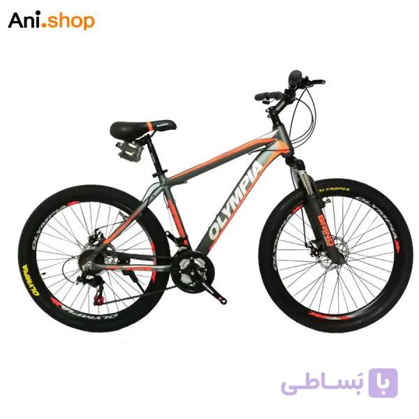 دوچرخه کوهستان المپیا سایز 26 Shimano آلومینیوم کمک دار دو دیسک دنده کلاجی کد 504 — تصویر 1