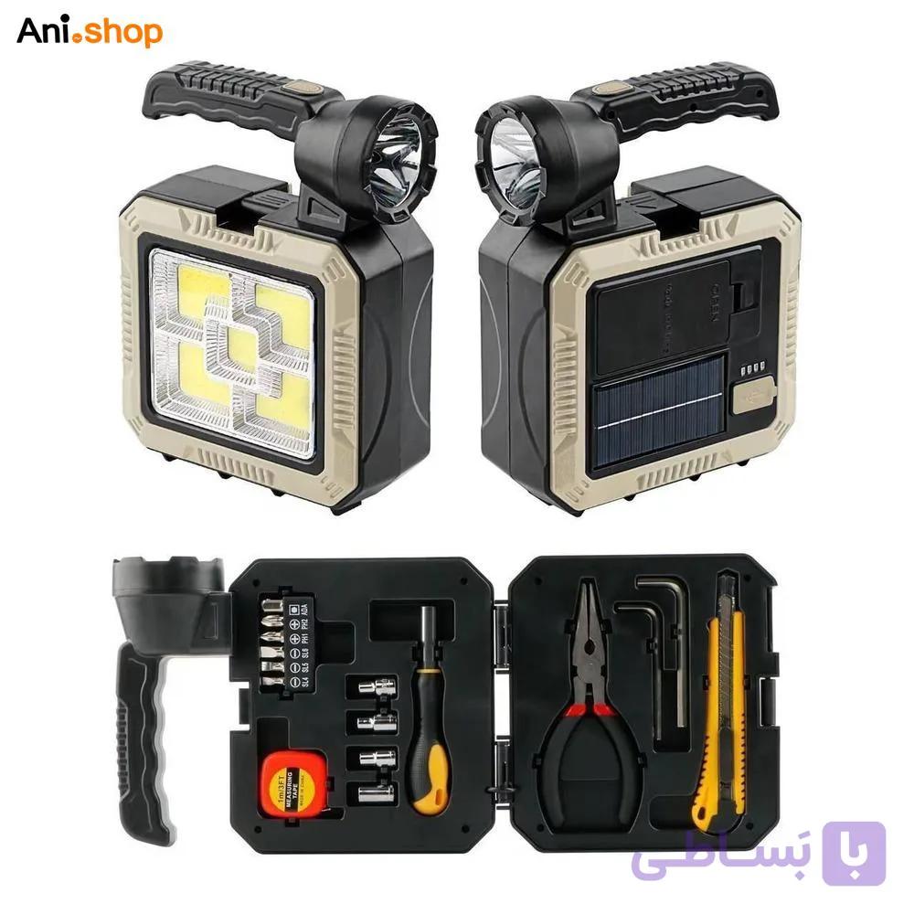 پروژکتور سولار با چراغ قوه و جعبه ابزار اضطراری با قابلیت پاوربانک — تصویر 1