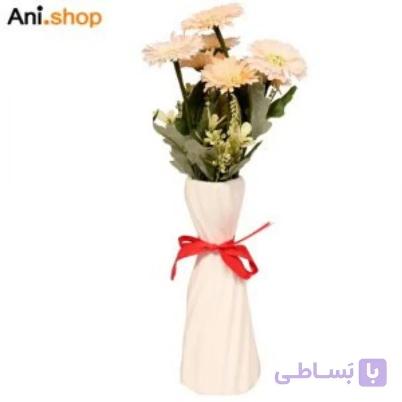 دکوری گلدان سرامیکی سفید