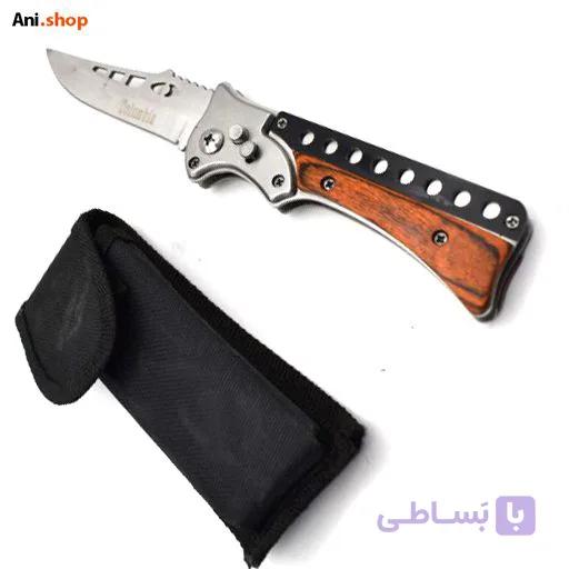 چاقو سفری طرح چوبی ضامن دار (اصلی حک شده USA Columbia) کد 319 — تصویر 1