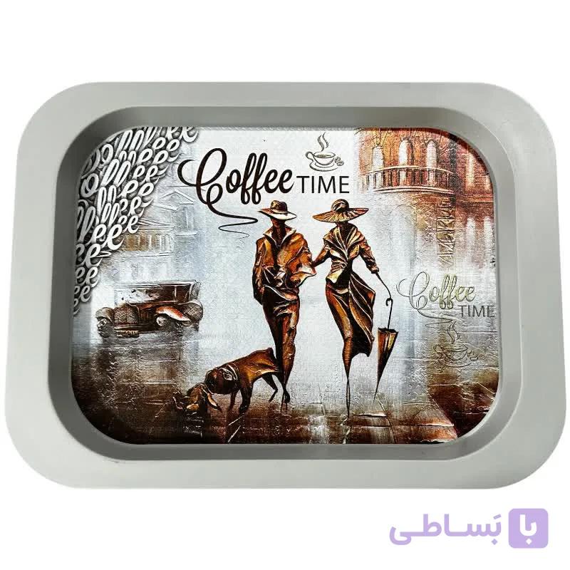 سینی طرح زن و مرد رنگ طوسی