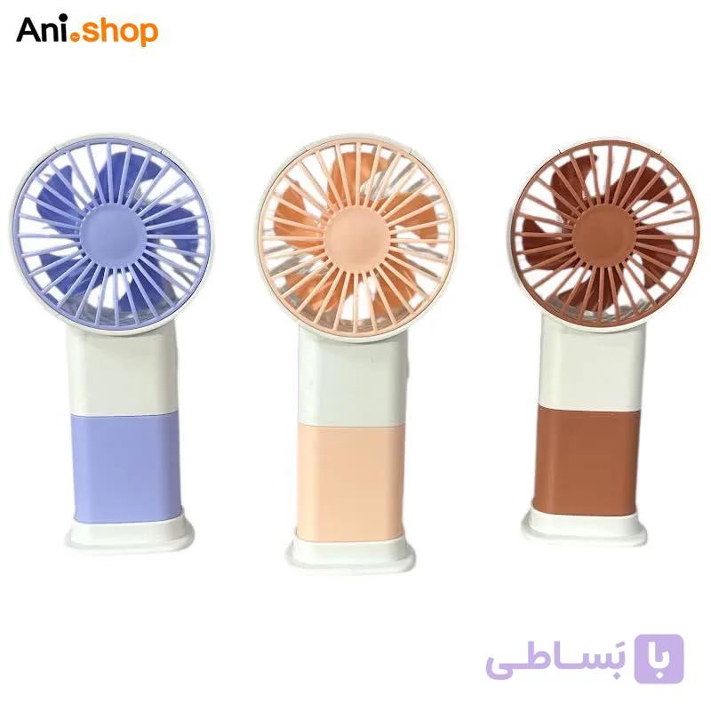 پنکه دستی شارژی قابل حمل هولدر دار — تصویر 1