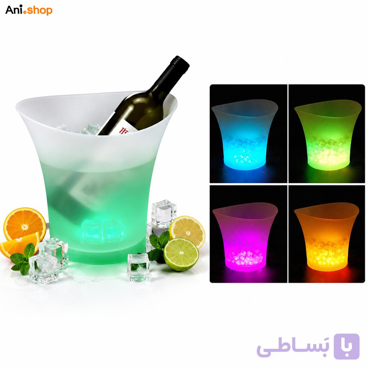 سطل یخ بلوتوثی مدل K-036 با اسپیکر و نورپردازی RGB — تصویر 1