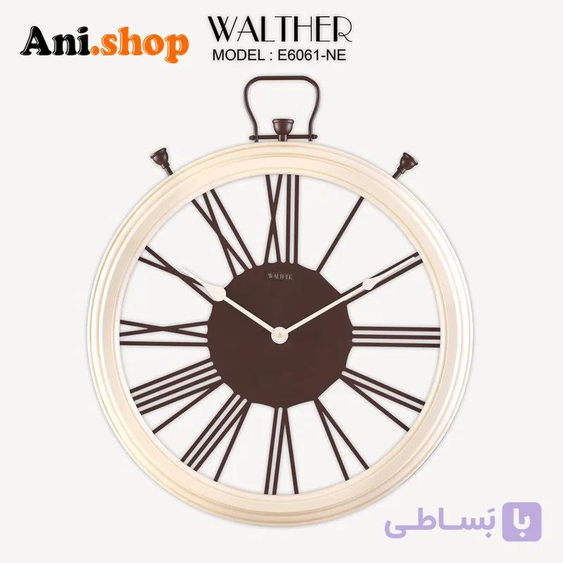 ساعت دیواری قطر 65ترکیب چوب و فلز E6061_NE — تصویر 1