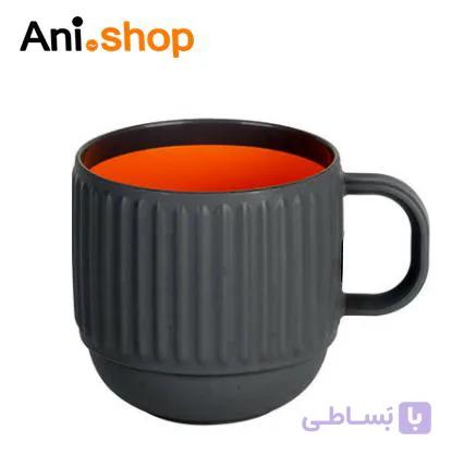 لیوان دو رنگ شیار دار مناسب آب سرد و گرم