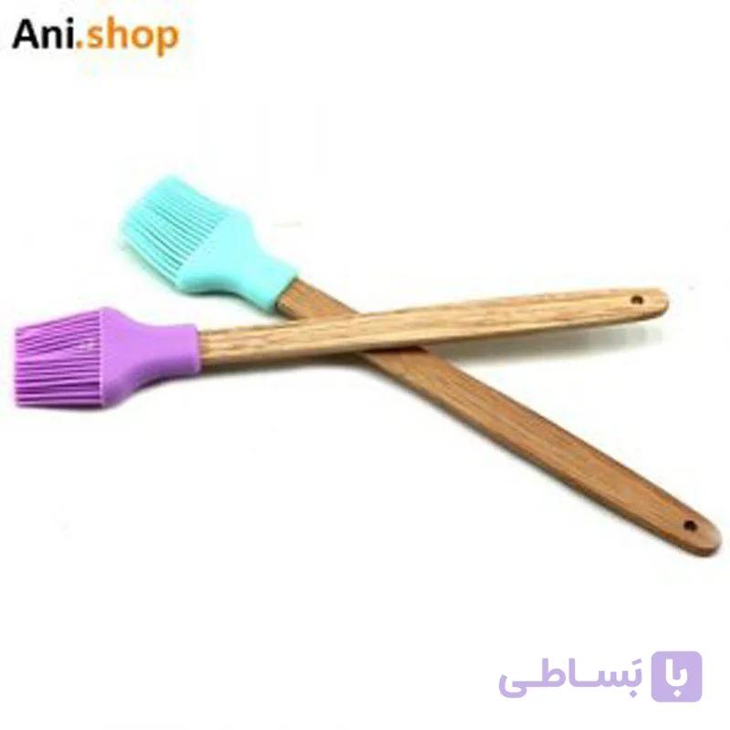 فرچه آشپزی سیلیکونی دسته چوبی در رنگ های -فیروزه ای -صورتی- بنفش – ابی ez- 65