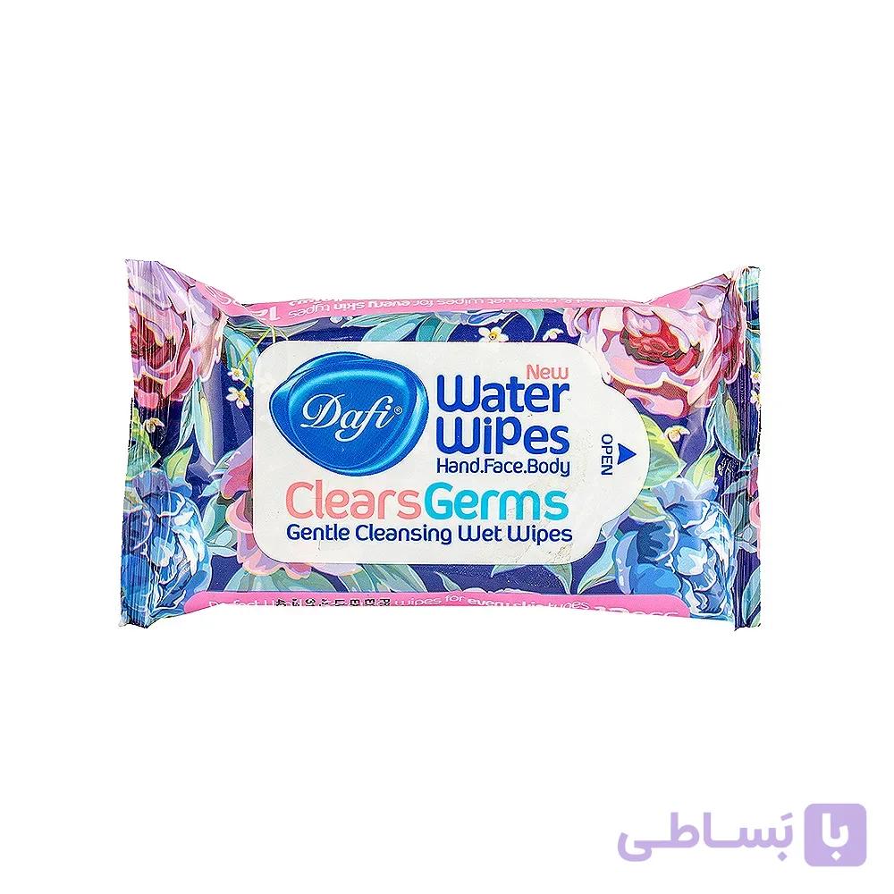 دستمال مرطوب پاک کننده دست و صورت بسته 12 عددی دافی (طرح رندوم) — تصویر 1