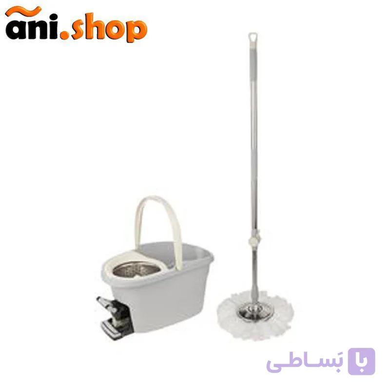 سطل وزمین شوی کامل هوم کت پدال دار کد 4129رنگ وانیلی