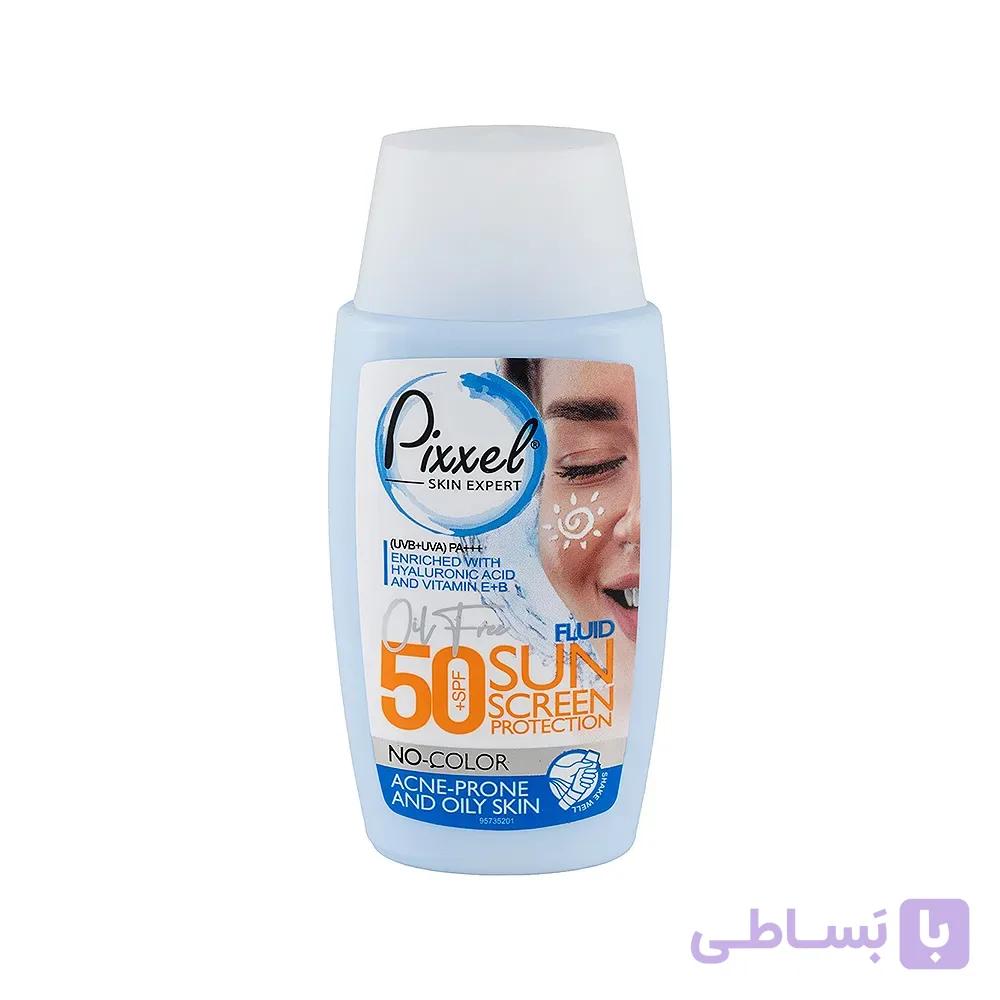 کرم ضد آفتاب رنگ بژ طبیعی مناسب پوست های چرب، جوش دار و مختلط با SPF 50 پیکسل — تصویر 1