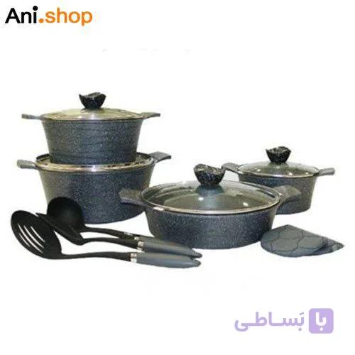 سرویس قابلمه 11 پارچه طوسی گرانیتی لاین مدل UN-7763 کد 240