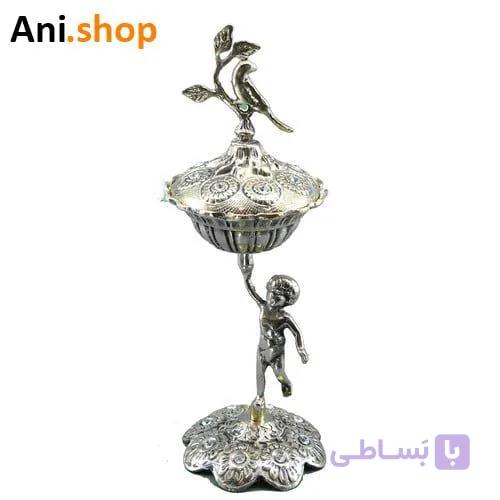 جای قندان پایه دار فرشته برنجی کد AM25 — تصویر 1