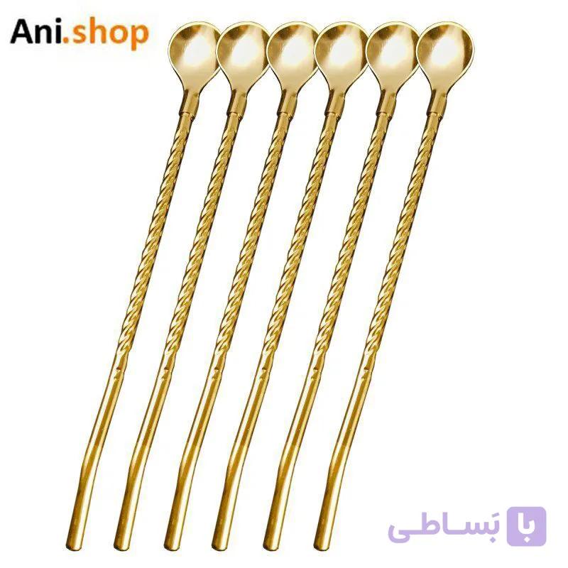 قاشق بستنی نی دار طلاییdz-115