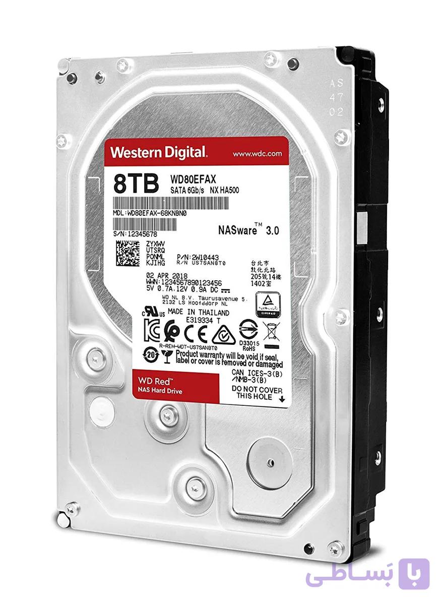 هارددیسک اینترنال وسترن دیجیتال مدل WD80EFAX ظرفیت 8 ترابایت
