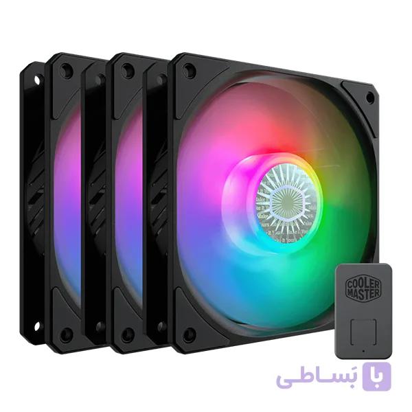 فن کیس کولر مستر SICKLEFLOW 120 ARGB WHITE EDITION بسته 3 عددی — تصویر 1