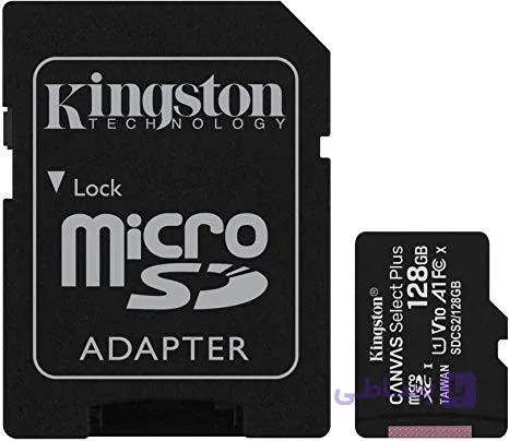 کارت حافظه microSDHC کینگستون مدل Canvas Select کلاس 10 استاندارد UHS-I U1 سرعت 80MBps ظرفیت 128 گیگابایت به همراه آداپتور SD