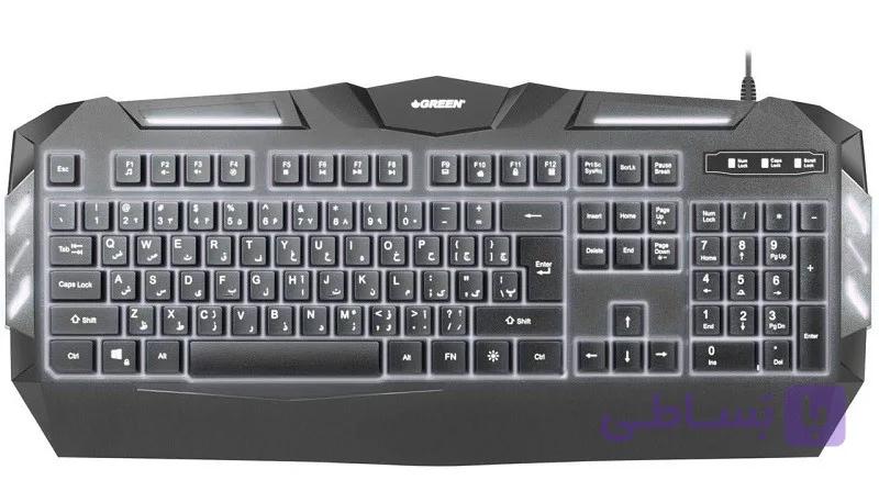 کیبورد مخصوص بازی گرین مدل GK403 با حروف فارسی