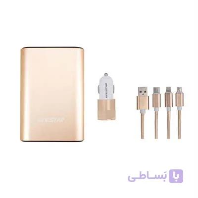پاوربانک کینگ استار مدل KP BOX70 ظرفیت 5400 میلی آمپر به همراه کابل تبدیل و شارژر فندکی — تصویر 1