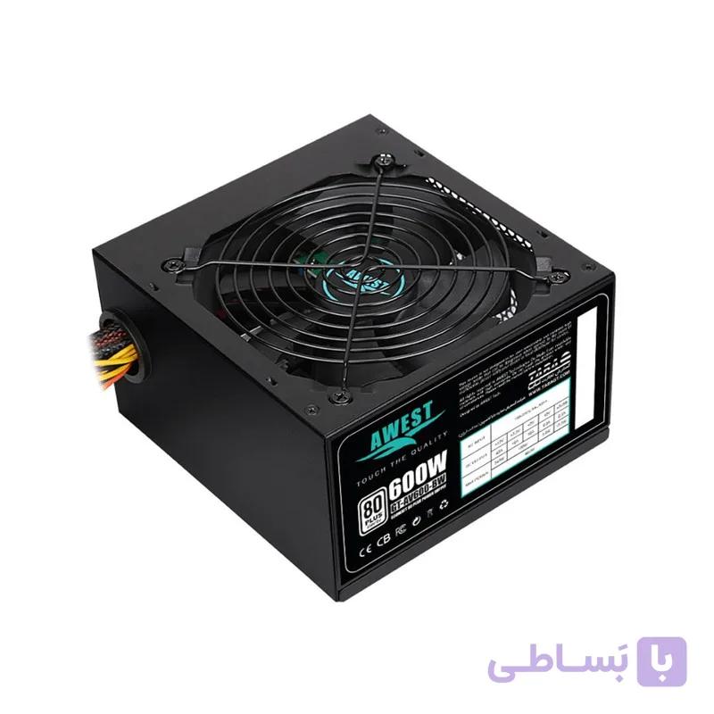 منبع تغذیه کامپیوتر 600 وات اوست مدل AWEST 600W-مدل GT-AV600-BW 80 Plus