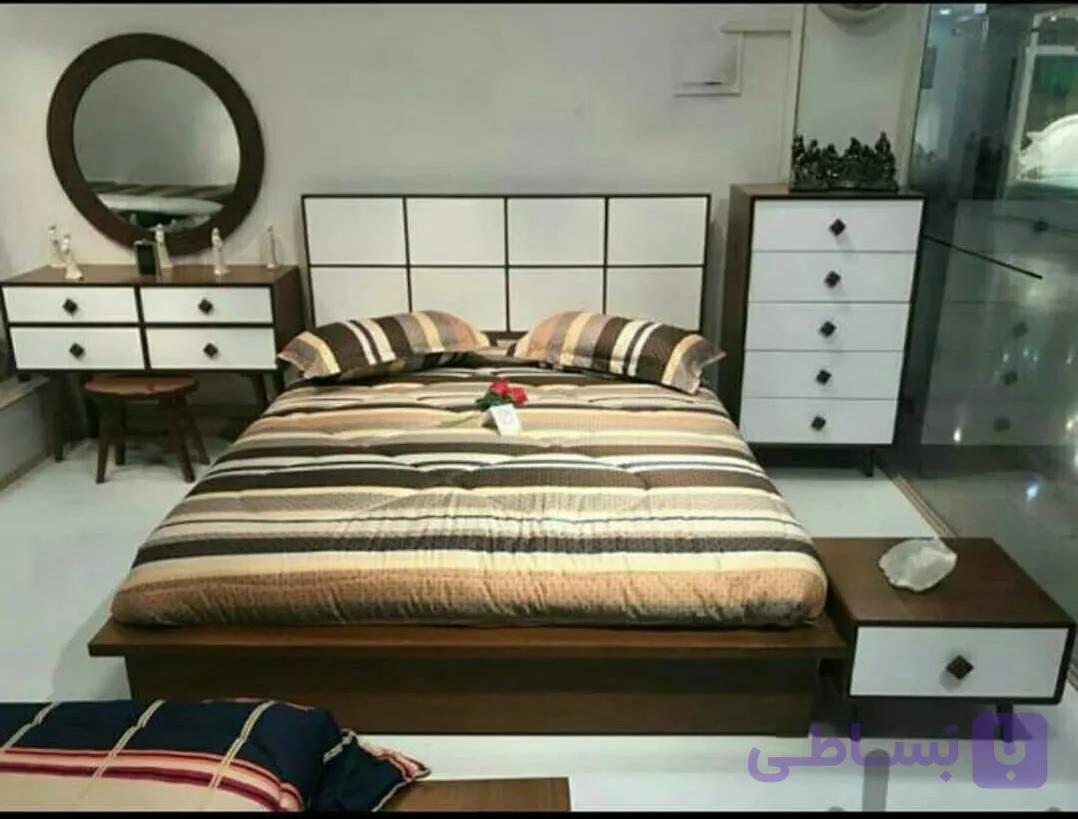 سرویس خواب 2نفره mdf مدل آرکا روکش بلوط رنگی