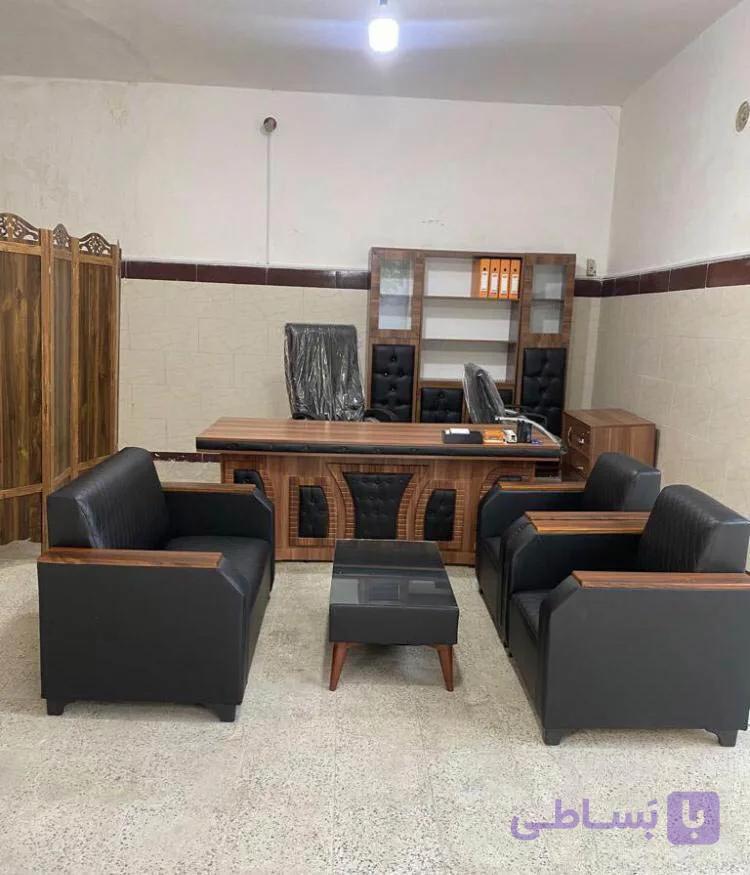 مبل نیم ست اداری مدل هانی فریم دار گلدوزی دسته وکیوم