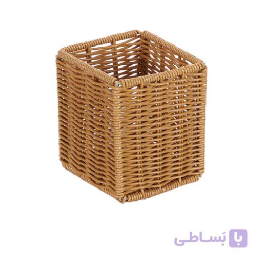 سبد بافت مکعب همه کار آریانا مدل حنا رنگ نسکافه ای — تصویر 1