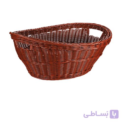 سبد رخت بافت بیضی آریانا مدل روشنک رنگ قهوه ای — تصویر 1