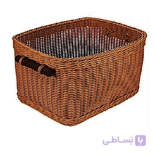 سبد بزرگ حصیری آریانا مدل نهال رنگ کرم قهوه ای — تصویر 1