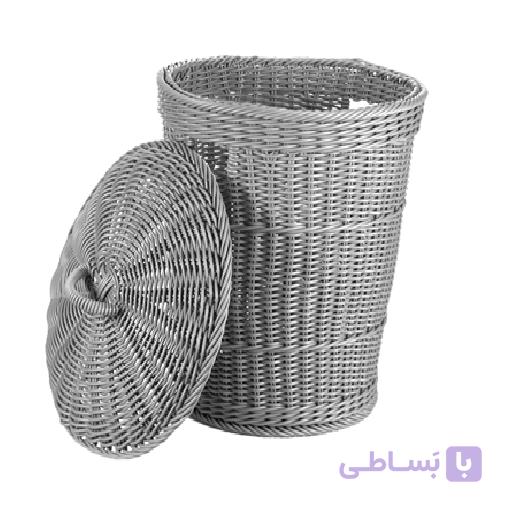 سبد بافت رخت گرد دربدار آریانا مدل مروارید رنگ نسکافه ای — تصویر 1