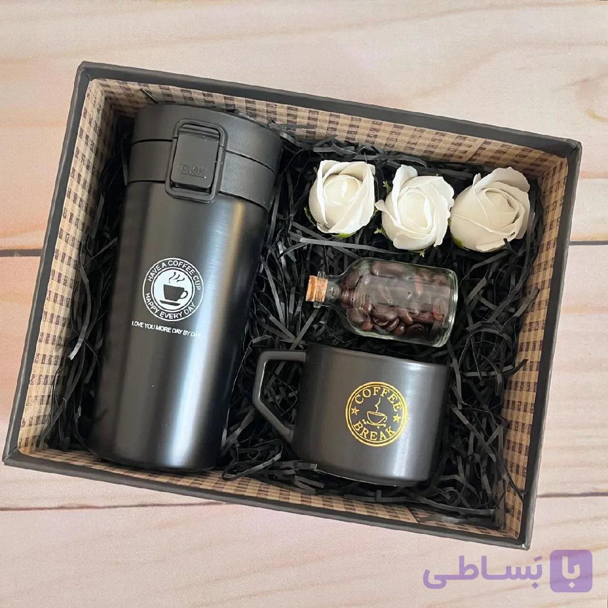 باکس هدیه تراول ماگ و فنجون مردانه مشکی