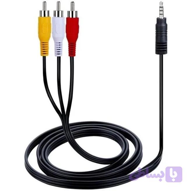 کابل فیش سه به یک تبدیل 1 به 3 فیش ساپورت برای گیرندهای فورکی بلند مدل RCA (طول 110 سانت) با کیفیت بالا